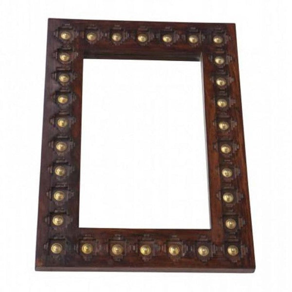 Brass work Wooden Mirror Frame