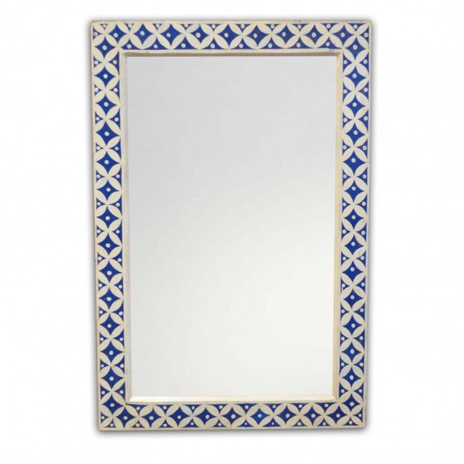 Hand Painted Bone Inlay Style Wall Mirror