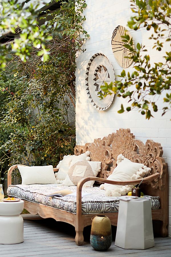 Mango Wood Daybeds Handcrafted Lotus Design