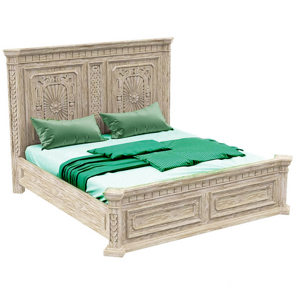 Nebula Traditional Style Rustic Solid Wood Platform Bed