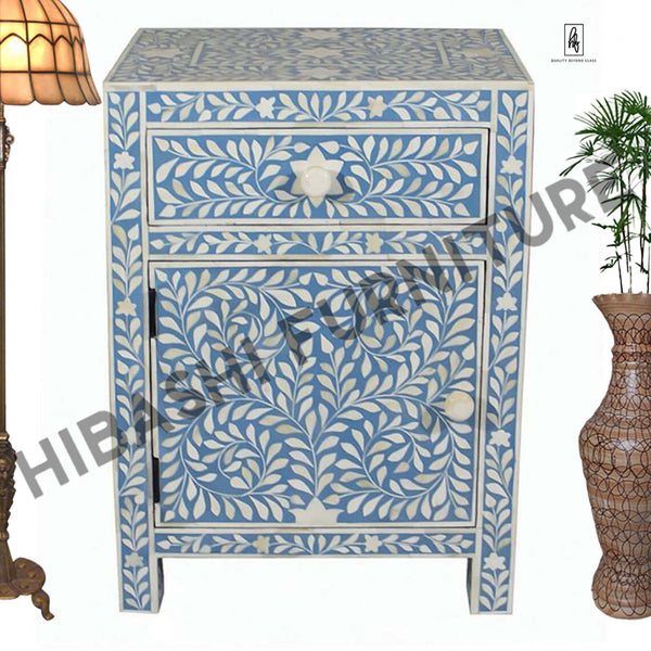 ROSA Bone Inlay Bedside/ Nightstand/ Side Table