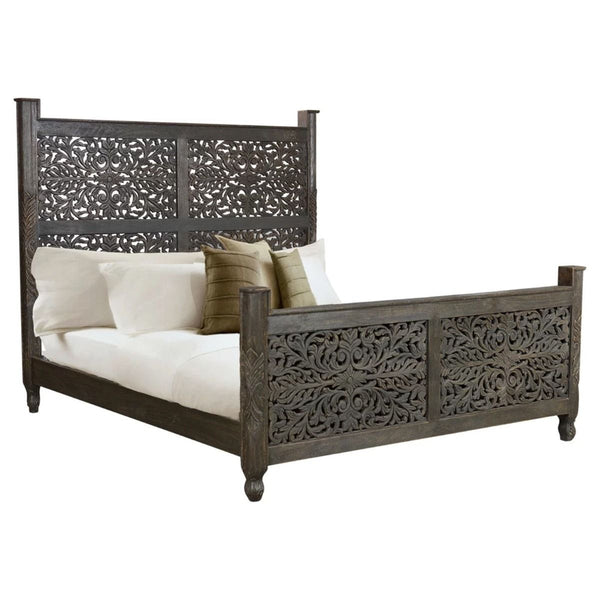 Sasha - Hand Carved Indian Solid Wooden Bed Frame