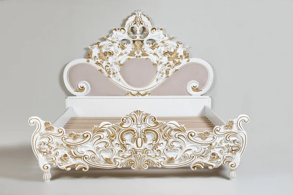 Royalty Solid Mango Wood Hand Carved Bed